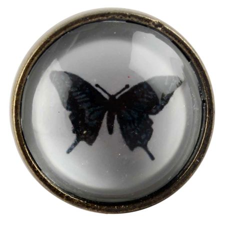 Butterfly Inside Glass And Metal Wine Stopper